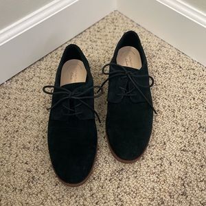Black suede women’s business shoes